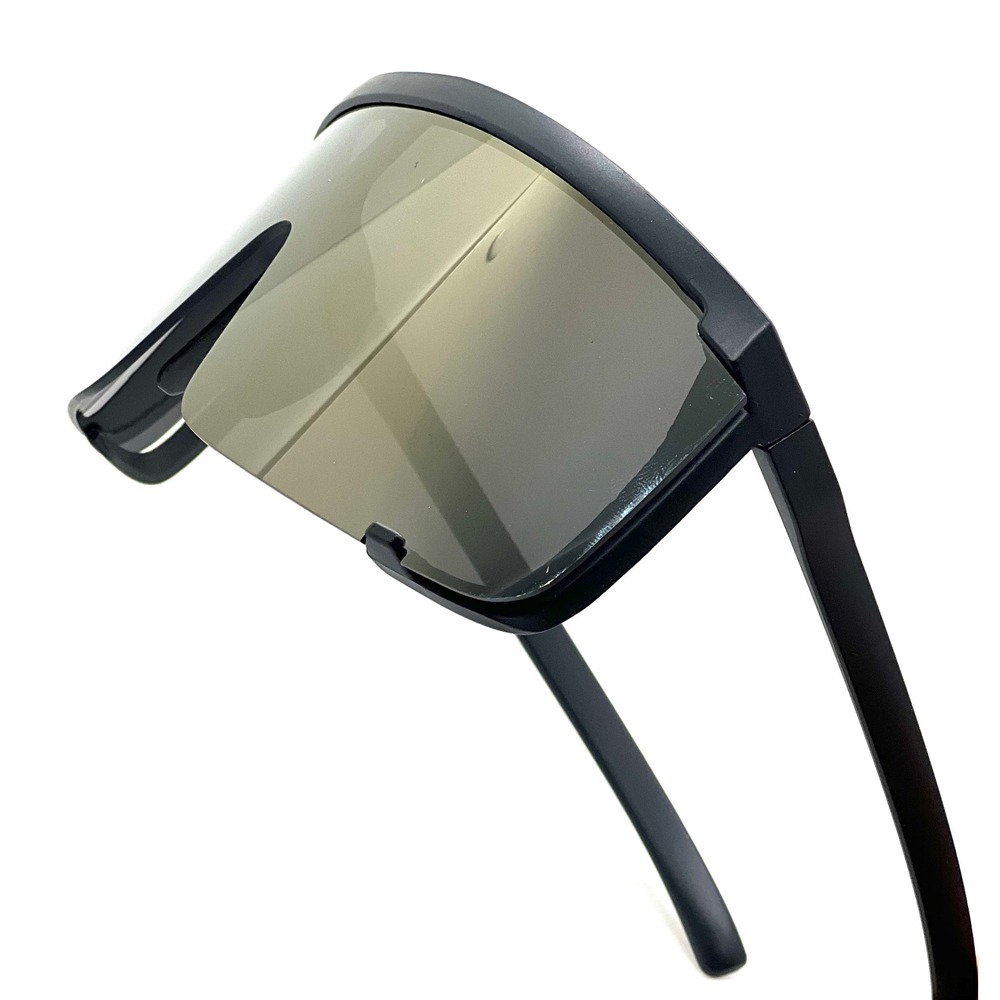 Sunglass Oversized Super Shield Mirrored‎ Lens Sunglasses Retro Flat Top Matte